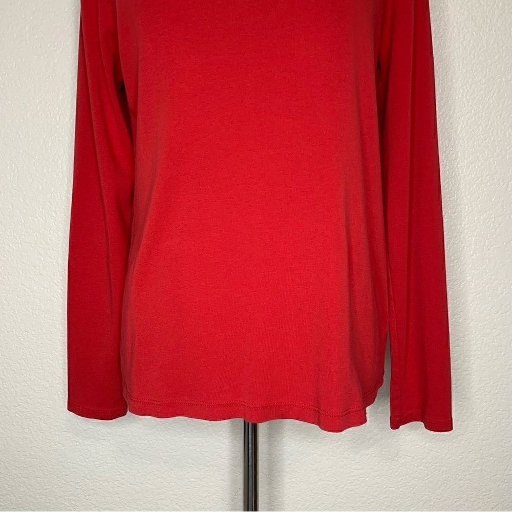 J. Jill Perfect Pima Cotton Red Long Sleeves Top - Picture 3 of 13